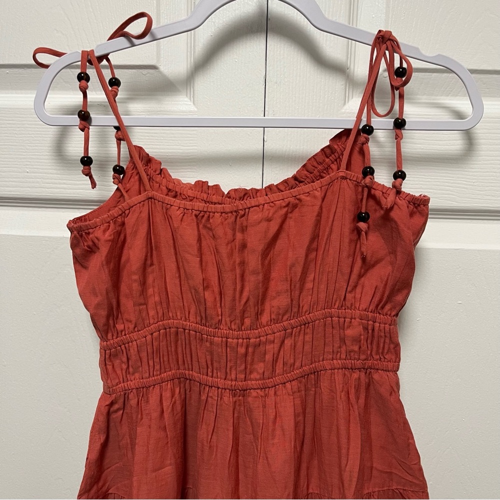 NWT J. Crew Womens Re-Imagined Tie-Shoulder Cotton Voile Tiered Dress Red Size S - Picture 6 of 16